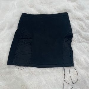 Black mini skirt